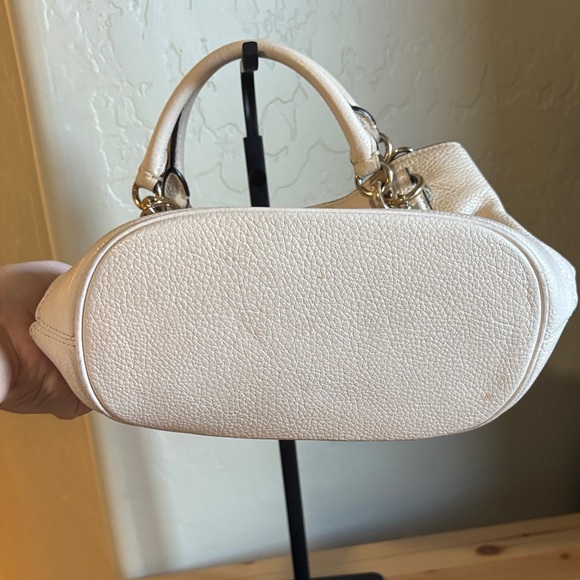 Coach White Micro Ally Leather Satchel